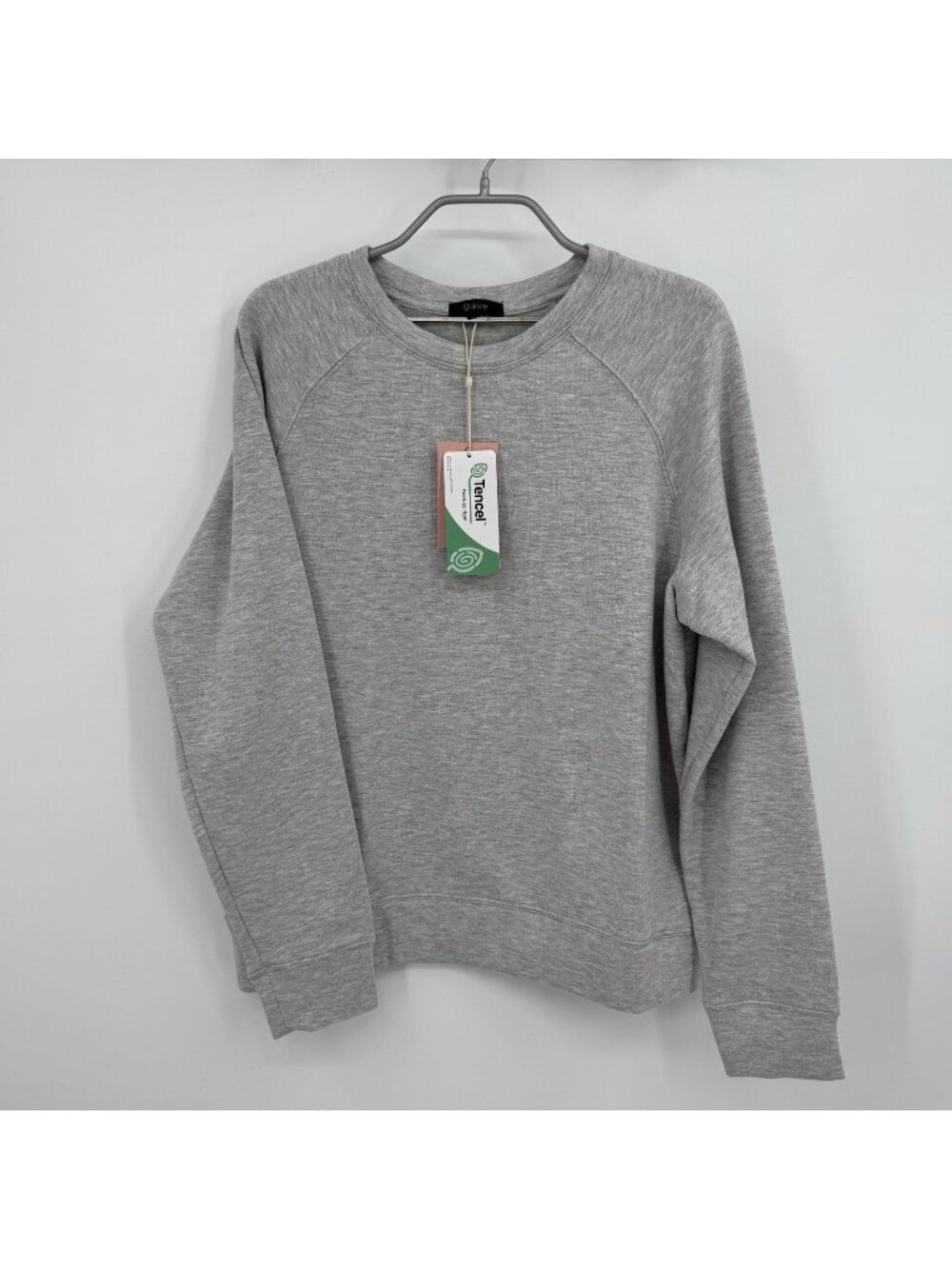 Quince Super Soft Fleece Crew Neck Pullover Sweatshirt size L Large Heather Grey